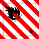 sign keywords :  burn chemical chemicals combustable combustion fires flame flammable flammable, hazard hazardous hazards hazmat hazzard red solids white